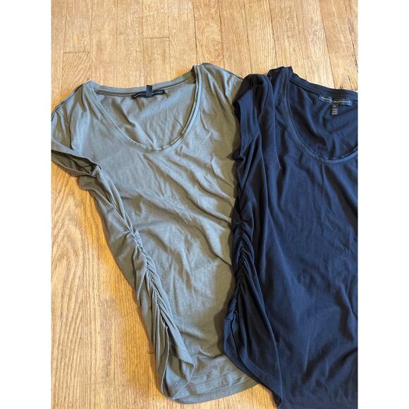 White House Black Market Two Ruched Side Tee Shirt Womens Medium - Picture 4 of 5